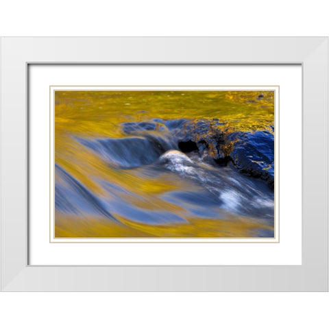 NY, Adirondacks Flowing water on Raquette Lake White Modern Wood Framed Art Print with Double Matting by OBrien, Jay