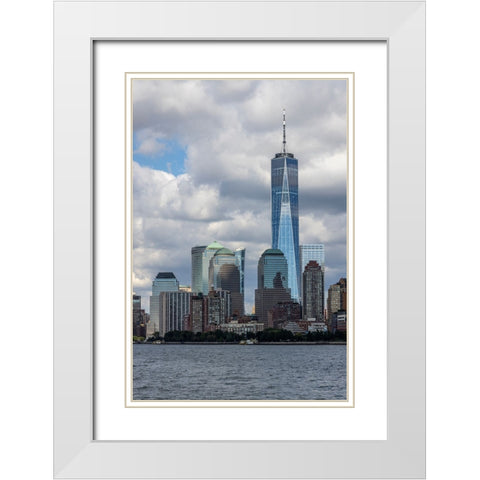 USA-New York New York City skyline White Modern Wood Framed Art Print with Double Matting by Looney, Hollice