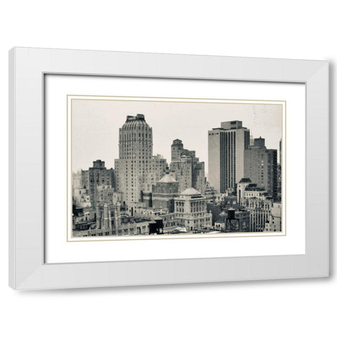 NY-New York-skyline White Modern Wood Framed Art Print with Double Matting by Molinari, Michele