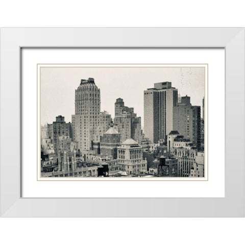 NY-New York-skyline White Modern Wood Framed Art Print with Double Matting by Molinari, Michele