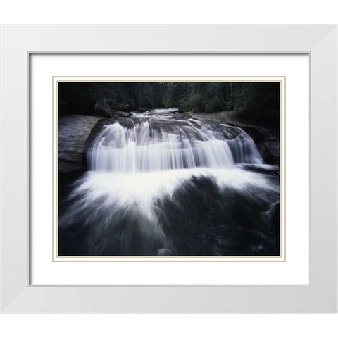 North Carolina, Turtleback Falls in Nantahala NF White Modern Wood Framed Art Print with Double Matting by Talbot Frank, Christopher
