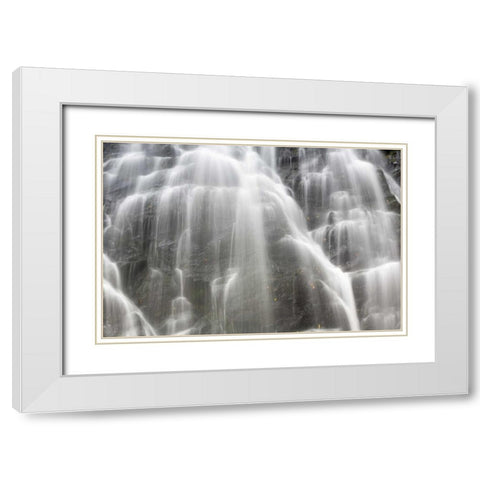 North Carolina, Blue Ridge Crabtree Falls White Modern Wood Framed Art Print with Double Matting by Paulson, Don