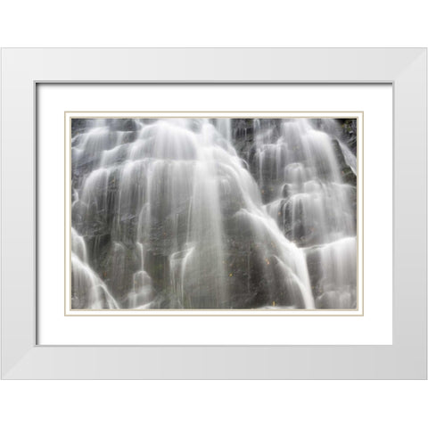 North Carolina, Blue Ridge Crabtree Falls White Modern Wood Framed Art Print with Double Matting by Paulson, Don
