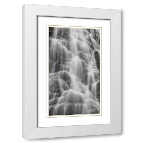 North Carolina, Blue Ridge Crabtree Falls White Modern Wood Framed Art Print with Double Matting by Paulson, Don