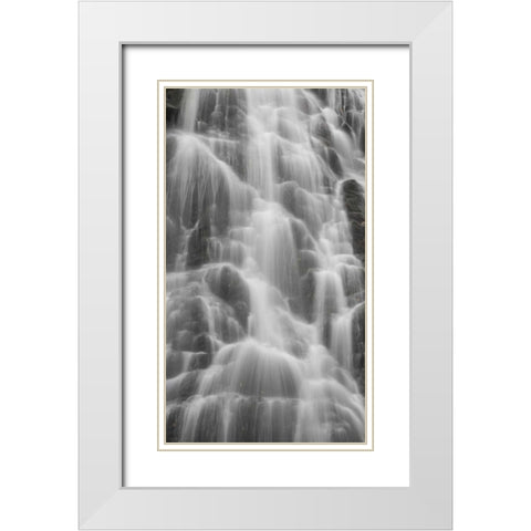 North Carolina, Blue Ridge Crabtree Falls White Modern Wood Framed Art Print with Double Matting by Paulson, Don