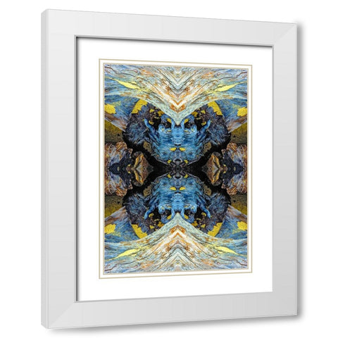 Abstract pattern in driftwood-Bandon Beach-Oregon White Modern Wood Framed Art Print with Double Matting by Jones, Adam