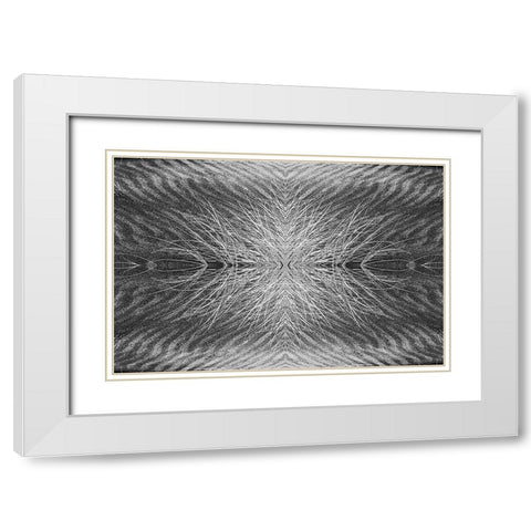 Grass pattern reflected and flipped-Bandon-Oregon White Modern Wood Framed Art Print with Double Matting by Jones, Adam