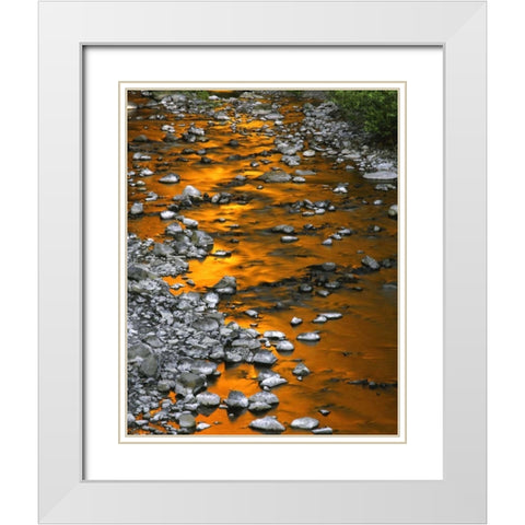 OR, Columbia Gorge, Multnomah Creek White Modern Wood Framed Art Print with Double Matting by Terrill, Steve