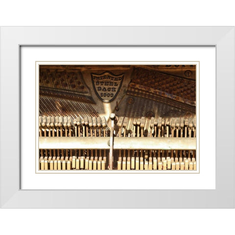 OR, Shaniko Inside Old piano on main street White Modern Wood Framed Art Print with Double Matting by Ross, Nancy ,  Steve