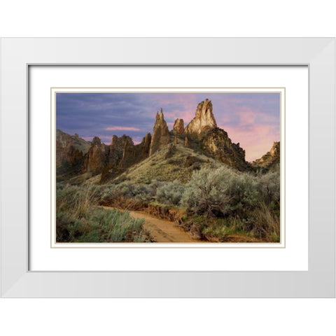 USA, Oregon View of Leslie Gulch White Modern Wood Framed Art Print with Double Matting by Paulson, Don