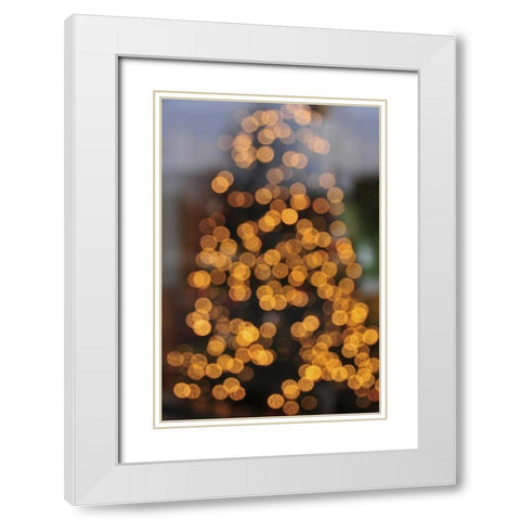 OR, Portland Lights on holiday Christmas tree White Modern Wood Framed Art Print with Double Matting by Terrill, Steve