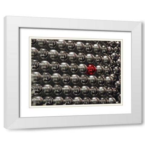 OR, Portland Silver glass Christmas ornaments White Modern Wood Framed Art Print with Double Matting by Terrill, Steve