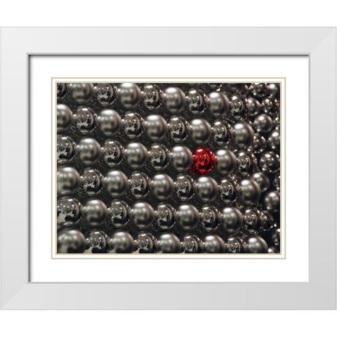 OR, Portland Silver glass Christmas ornaments White Modern Wood Framed Art Print with Double Matting by Terrill, Steve