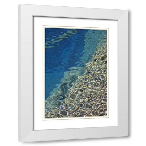OR Reflection patterns on  Little Crater Lake White Modern Wood Framed Art Print with Double Matting by Paulson, Don