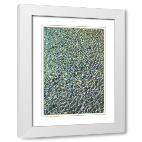 OR Reflection patterns on  Little Crater Lake White Modern Wood Framed Art Print with Double Matting by Paulson, Don