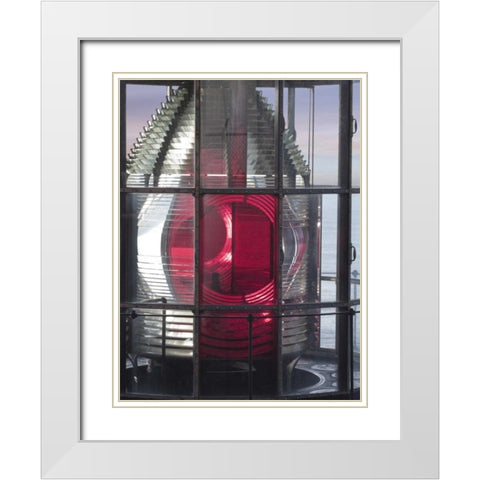 Oregon Cape Meares Lighthouse signal light  White Modern Wood Framed Art Print with Double Matting by Paulson, Don
