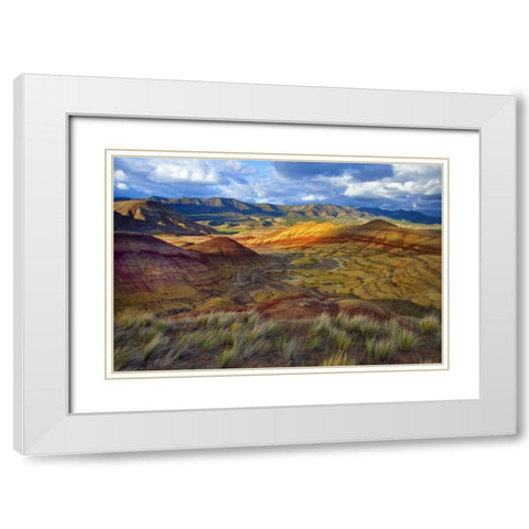 OR, John Day Fossil Beds NM, Painted Hills Unit White Modern Wood Framed Art Print with Double Matting by Carter, Jean