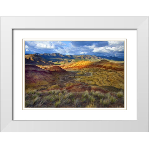 OR, John Day Fossil Beds NM, Painted Hills Unit White Modern Wood Framed Art Print with Double Matting by Carter, Jean