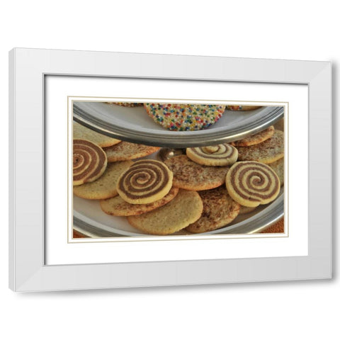 Oregon, Portland Sugar cookies on tray White Modern Wood Framed Art Print with Double Matting by Terrill, Steve