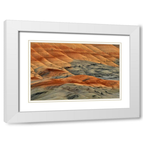 Oregon, John Day Fossil Beds NM Painted Hills White Modern Wood Framed Art Print with Double Matting by Terrill, Steve