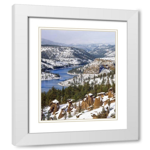 OR, Jefferson Co, Scenic of The Balancing Rocks White Modern Wood Framed Art Print with Double Matting by Terrill, Steve
