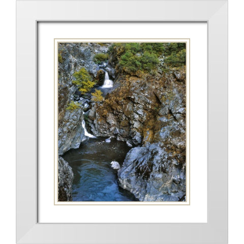 Oregon Stair Creek Falls along the Rogue River White Modern Wood Framed Art Print with Double Matting by Terrill, Steve