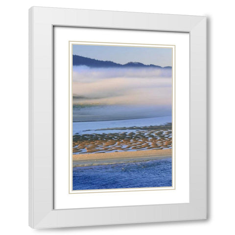 USA, Oregon Fog over Netarts Bay White Modern Wood Framed Art Print with Double Matting by Terrill, Steve