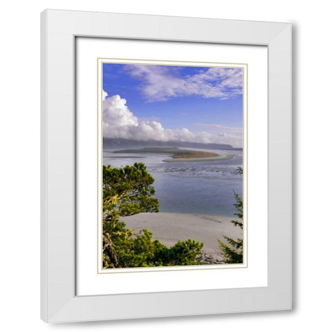 Oregon Netarts Bay in Cape Lookout State Park White Modern Wood Framed Art Print with Double Matting by Terrill, Steve