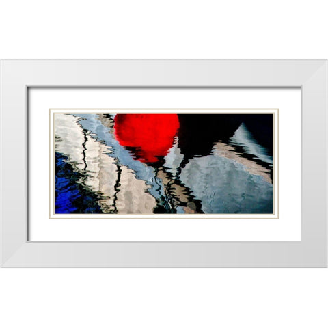 Oregon-Charleston Abstract reflection of buoys on commercial fishing boat White Modern Wood Framed Art Print with Double Matting by Jaynes Gallery