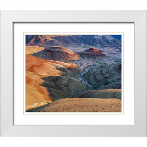 Painted Hills at John Day Fossil Beds National Monument-Oregon White Modern Wood Framed Art Print with Double Matting by Garber, Howie