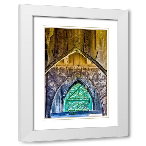 Usa-Oregon-Newport Yaquina Bay Bridge White Modern Wood Framed Art Print with Double Matting by Looney, Hollice