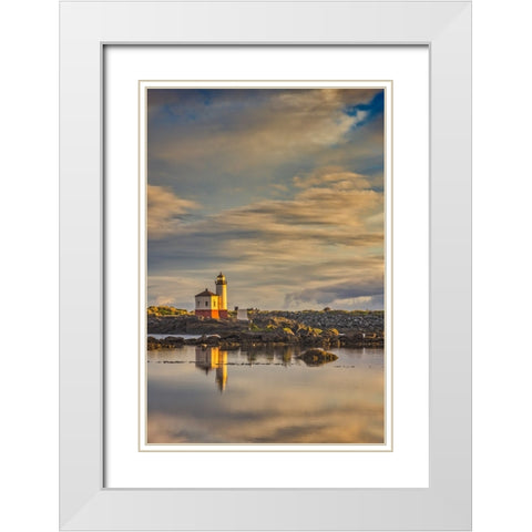 Coquille River Lighthouse-Bandon-Oregon White Modern Wood Framed Art Print with Double Matting by Ford, John