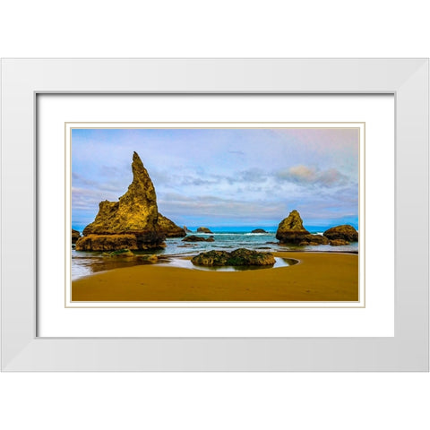 USA-Oregon-Bandon-Beach White Modern Wood Framed Art Print with Double Matting by Restuccia, Joe III
