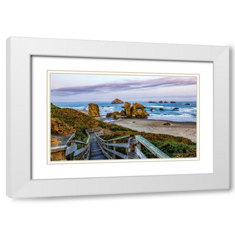 USA-Oregon-Bandon-Beach White Modern Wood Framed Art Print with Double Matting by Restuccia, Joe III