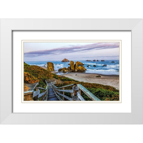 USA-Oregon-Bandon-Beach White Modern Wood Framed Art Print with Double Matting by Restuccia, Joe III