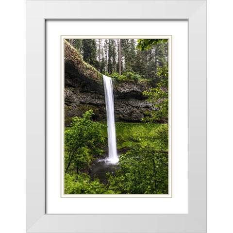 USA-Oregon-Silver Falls State Park-South Falls White Modern Wood Framed Art Print with Double Matting by Restuccia, Joe III