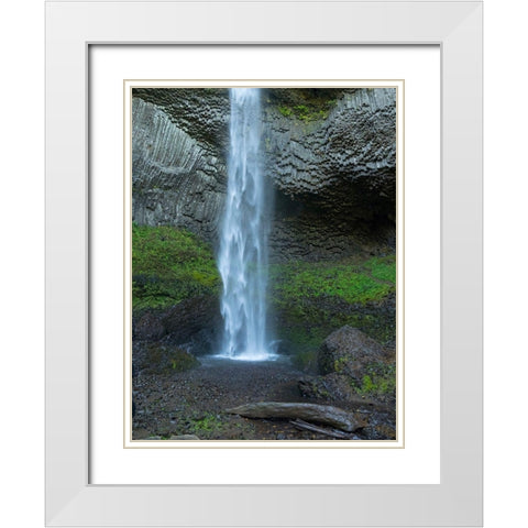 OR-Columbia River Gorge National Scenic Area-Latourell Falls White Modern Wood Framed Art Print with Double Matting by Wild, Jamie and Judy
