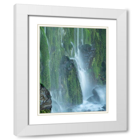 Oregon-Columbia River Gorge National Scenic Area-Lancaster Falls White Modern Wood Framed Art Print with Double Matting by Wild, Jamie and Judy
