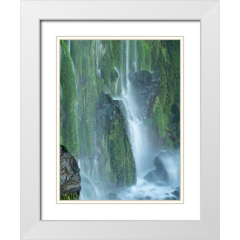 Oregon-Columbia River Gorge National Scenic Area-Lancaster Falls White Modern Wood Framed Art Print with Double Matting by Wild, Jamie and Judy