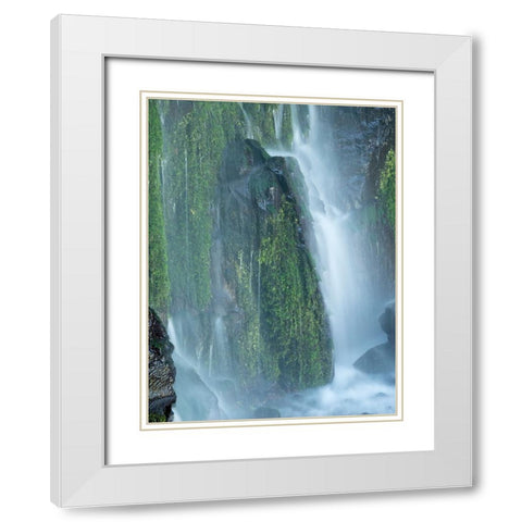 Oregon-Columbia River Gorge National Scenic Area-Lancaster Falls White Modern Wood Framed Art Print with Double Matting by Wild, Jamie and Judy