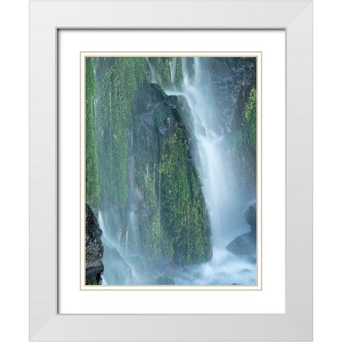Oregon-Columbia River Gorge National Scenic Area-Lancaster Falls White Modern Wood Framed Art Print with Double Matting by Wild, Jamie and Judy