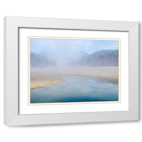 Oregon-Hug Point Foggy beach White Modern Wood Framed Art Print with Double Matting by Wild, Jamie and Judy