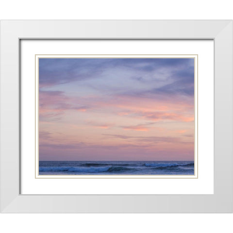Oregon-Cape Arch-Pacific ocean evening light on surf White Modern Wood Framed Art Print with Double Matting by Gulin, Sylvia