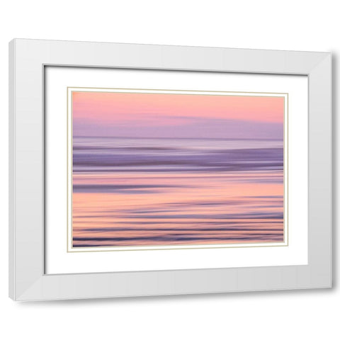 Oregon-Cannon Beach and a dreamy view of the beach at low tide at sunset White Modern Wood Framed Art Print with Double Matting by Gulin, Sylvia