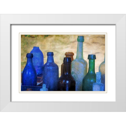 SC, Charleston Old bottles from slave quarters White Modern Wood Framed Art Print with Double Matting by Paulson, Don