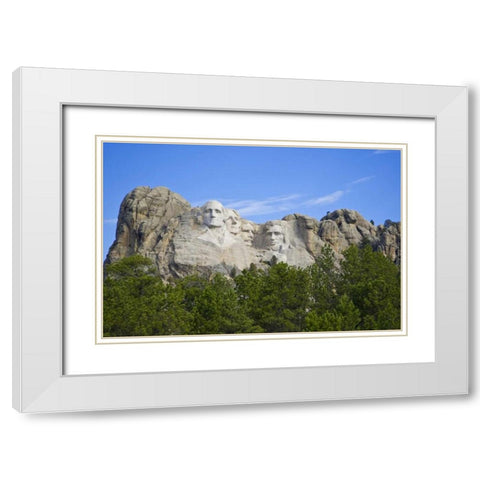 South Dakota Overview of Mount Rushmore White Modern Wood Framed Art Print with Double Matting by Lord, Fred