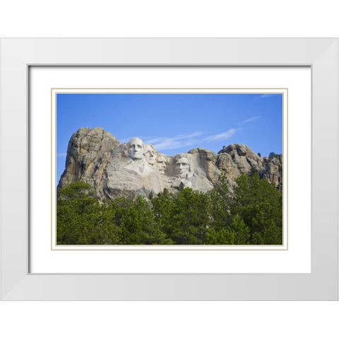 South Dakota Overview of Mount Rushmore White Modern Wood Framed Art Print with Double Matting by Lord, Fred