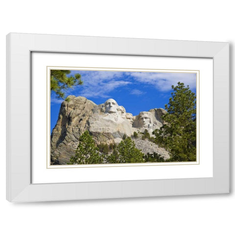 South Dakota Overview of Mount Rushmore White Modern Wood Framed Art Print with Double Matting by Lord, Fred