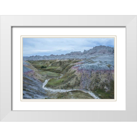 South Dakota, Badlands NP Wilderness landscape White Modern Wood Framed Art Print with Double Matting by Illg, Cathy and Gordon
