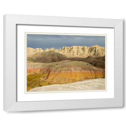 South Dakota- Badlands National Park. Badlands rock formations White Modern Wood Framed Art Print with Double Matting by Wild, Jamie and Judy